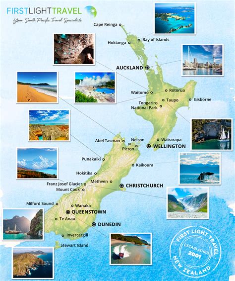 New Zealand Travel Maps First Light Travel