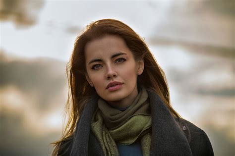 russian model portrait face women outdoors brown eyes depth of field wallpaper resolution