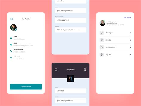 User Profile Screen Options Uplabs