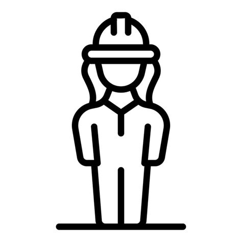 Premium Vector Female Construction Engineer Icon Outline Vector Woman