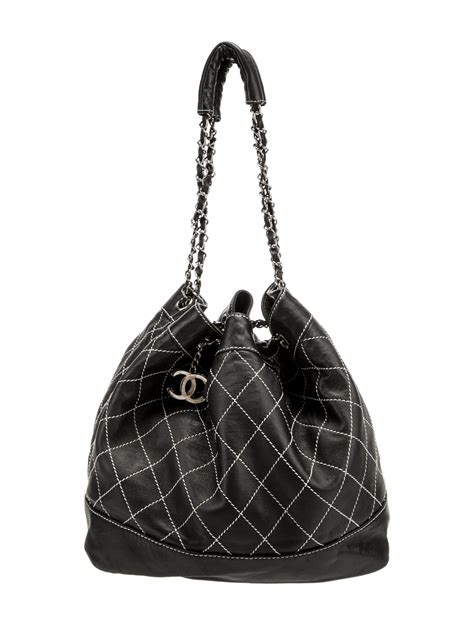Chanel Surpique Bucket Bag Black Bucket Bags Handbags Cha972384