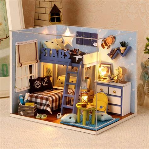 Flever dollhouse miniature diy house kit creative room with furniture and cover for romantic valentine's gift(love you forever). Spilay DIY Miniature Dollhouse Wooden Furniture Kit ...