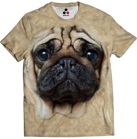 Big Face Pug Animal Print T Shirts Pugs Dog Shirt