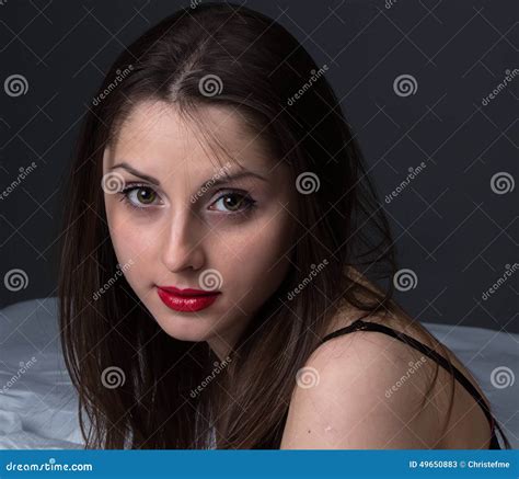 Portrait Of Slim Young Girl In Lingerie Stock Image Image Of Breast