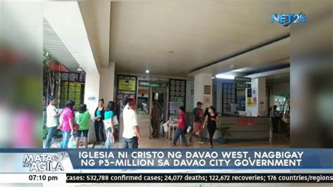 Iglesia Ni Cristo Nagbigay Ng ₱3 M Tulong Sa Davao City Govt Youtube
