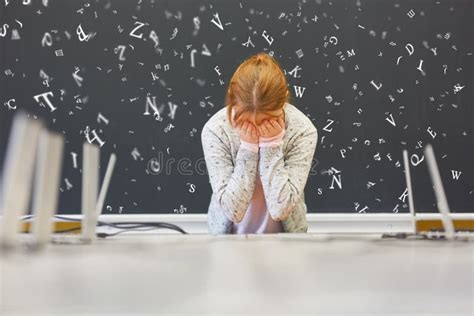 Girl With Dyslexia Or Dyslexia In School Stock Image Image Of