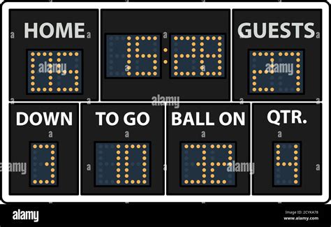 American Football Scoreboard Icon Editable Outline With Color Fill