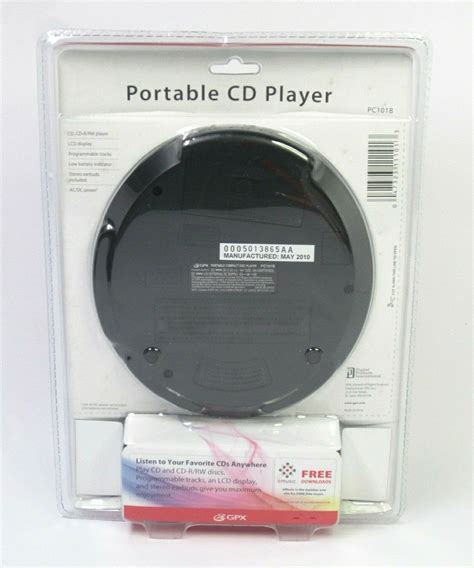 Gpx Portable Compact Disc Player Pc101b Cd Cd Rrw Player Stereo