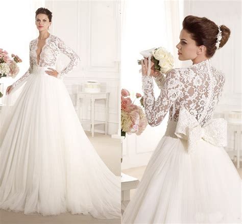 2014 Luxuriously Elegant A Line Wedding Dresses V Neck