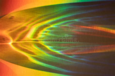 Prism Rainbow Water Reflections On Grey Background Overlay Stock Image