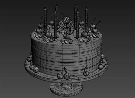 Birthday Cake 3d Model 20  Obj Free3d