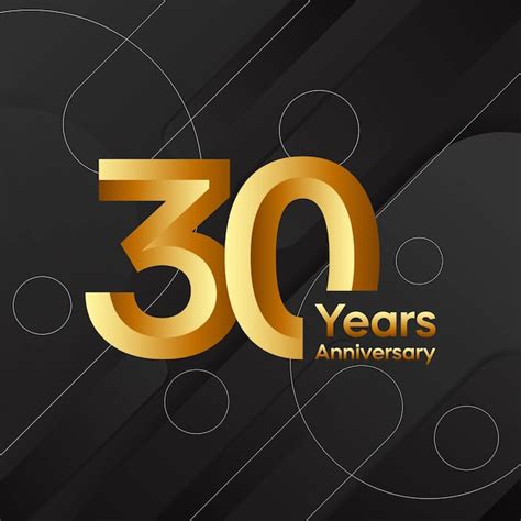 Premium Vector 30th Anniversary Logo Design With Golden Number Logo