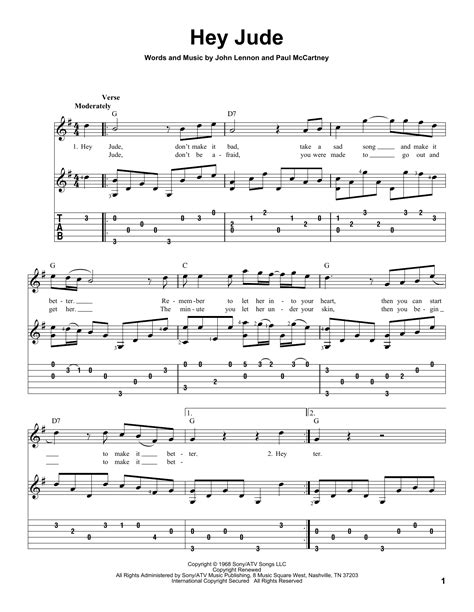 Hey jude pdf sheet music. Hey Jude Sheet Music | The Beatles | Solo Guitar