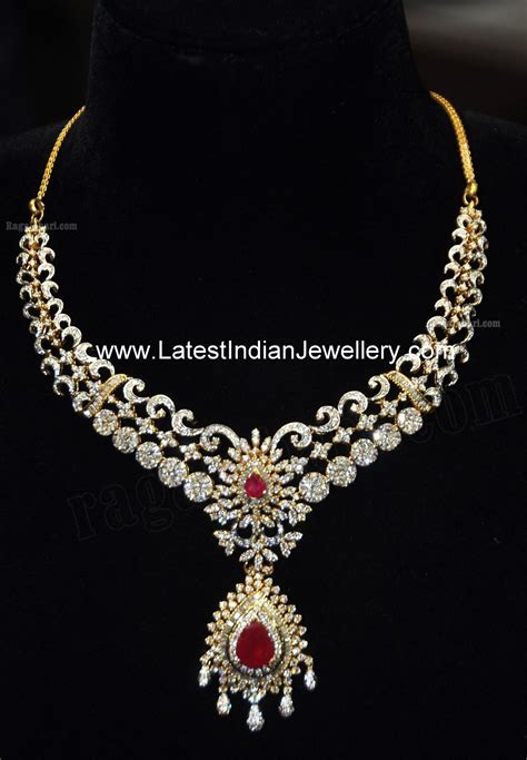 Lovely Designer Indian Diamond Necklace Designs From Manepally Jewellers Hyderbad