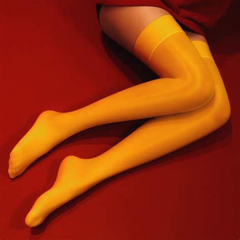 sexy women oil glossy stockings shaping pantyhose 8d shiny satin shape stockings one size yellow