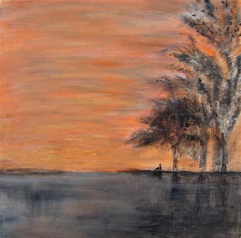 Daily Paintworks Original Fine Art Alina Frent Sunset Painting