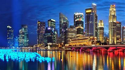 Marina Singapore Bay Sands Night Wallpapers Cities