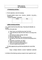 english worksheets  songs worksheets page