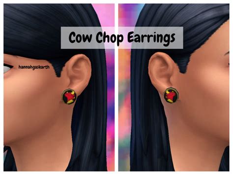 The Sims Resource Cow Chop Earrings