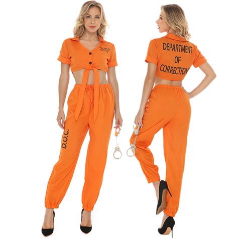 Sexy Inmate Costume Prison Outfits Prisoner Costume Prisoner Halloween Costume Sexy Prisoner