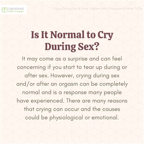 Crying During Sex Is It Normal Why Does It Happen