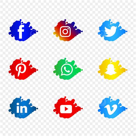 Set Social Media Vector Design Images Modern Social Media Logos Icons
