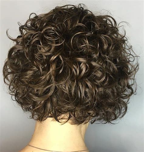 Short Walnut Brown Curly Bob With Glossy Finish Curly Bob Hairstyles
