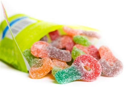 Macro Of Colorful Sugar Coated Chewy Gummy Candy Stock Image Image Of