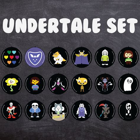 Undertale Set 15 Button Set Etsy