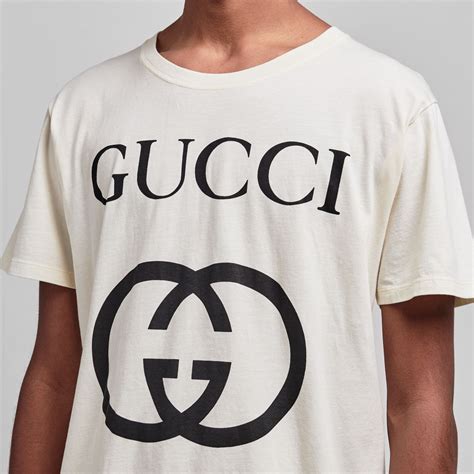 Gucci Mens Gg Logo T Shirt Oversized T Shirts Flannels