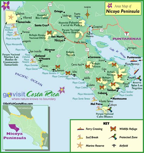 Nicoya Peninsula Map Costa Rica Go Visit Costa Rica