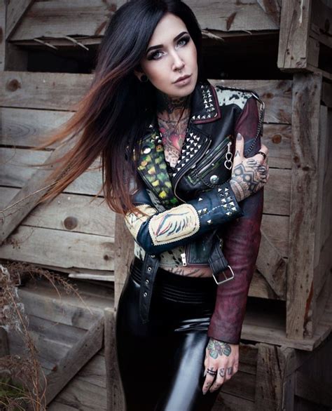 girls rock rock chick tattoo model gothic girls girl tattoos leather glove punk tattooed