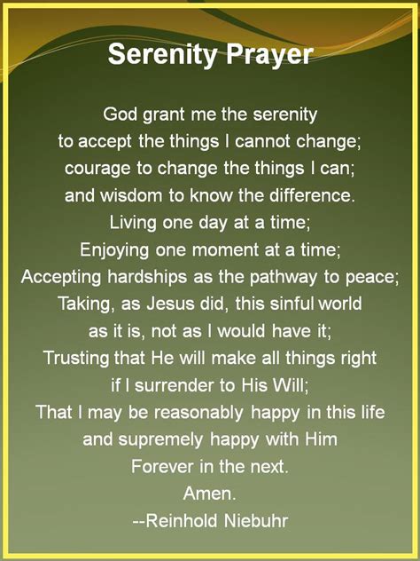 Download your free printable serenity prayer as my gift to you! corntigaja: Serenity Prayer : Living one day at a time