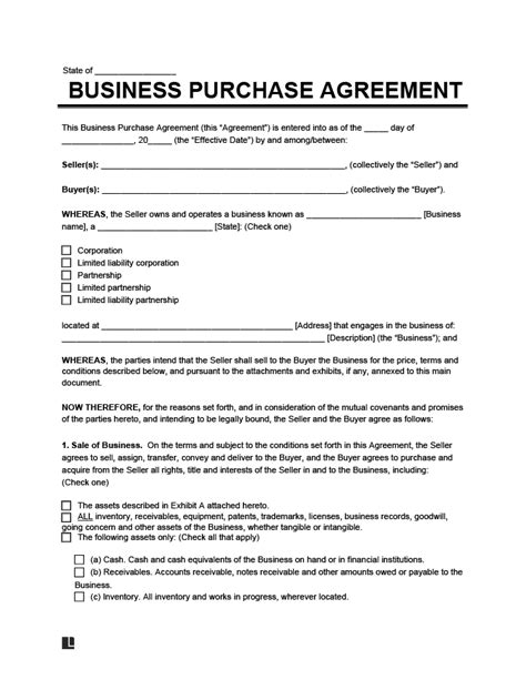 Free Business Transfer Agreement Template