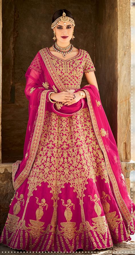 Buy Rani Color Silk Bridal Lehenga Choli In Uk Usa And Canada