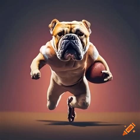 Bulldog Playing Football On Craiyon