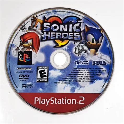 Sony Playstation 2 Sonic Heroes Game Ps2 Disc Only Untested H5 1079