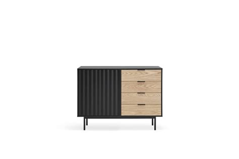 Black Sideboard With Oak Drawer Self Assembly Furniture