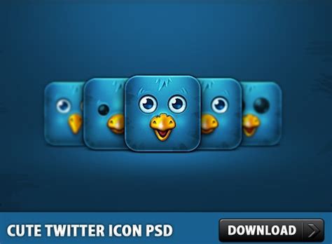 Cute Twitter Icon Free Psd Free Psd In Photoshop Psd Psd File