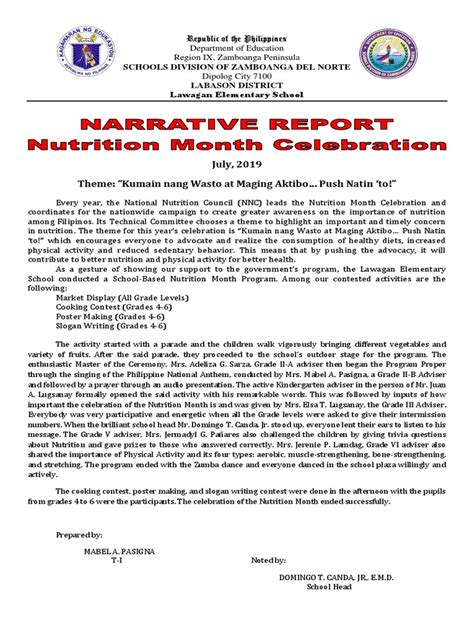 Nutrition Month Narrative Pdf Food And Drink Wellness