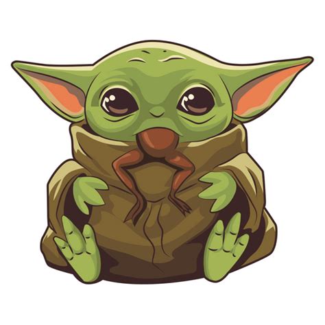 The Mandalorian Baby Yoda Eating Frog Sticker Sticker Mania
