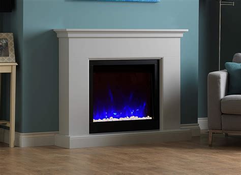Grey Black Wall Mounted Surround Modern Electric Fire Led Fireplace