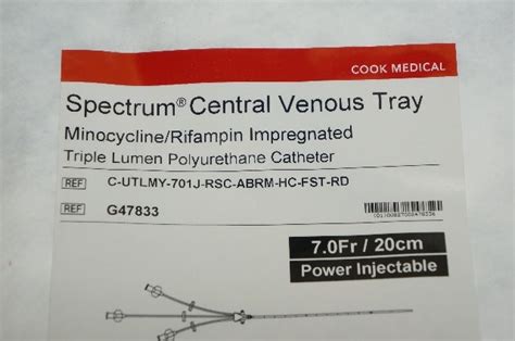 Cook Medical G47833 Spectrum Central Venous Tray 70fr20cm Power Inje
