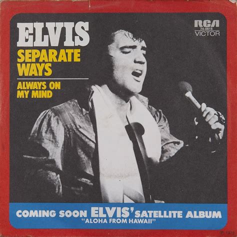 Elvis Presley Always On My Mind Tekst - Always on my mind / separate ways by Elvis Presley, SP with rabbitrecords - Ref:115391114