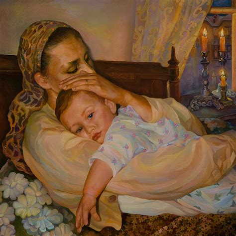 Mother With Child Painting By Elena Kokin Pixels