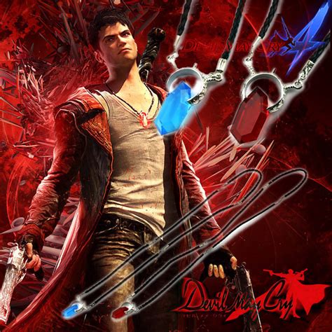 Hot Dmc Devil May Cry Dantes Vergil Crystal Platinum Plated Necklaces