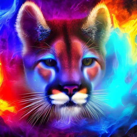 Purple Blue Flame Cougar Fire Psychedelic By Giuseppedirosso On Deviantart