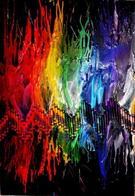 Rainbow Melted Crayon Art By Artist Mallorie Mae For Sale