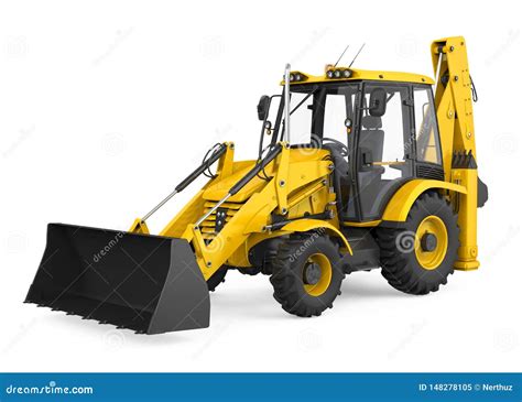 Backhoe Loader Isolated Royalty Free Stock Photo