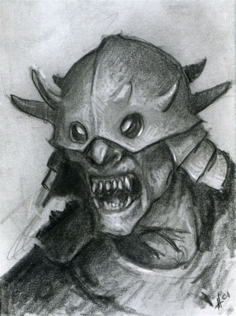 Art Card Sketch Goblin Orc By Brittmartin On Deviantart